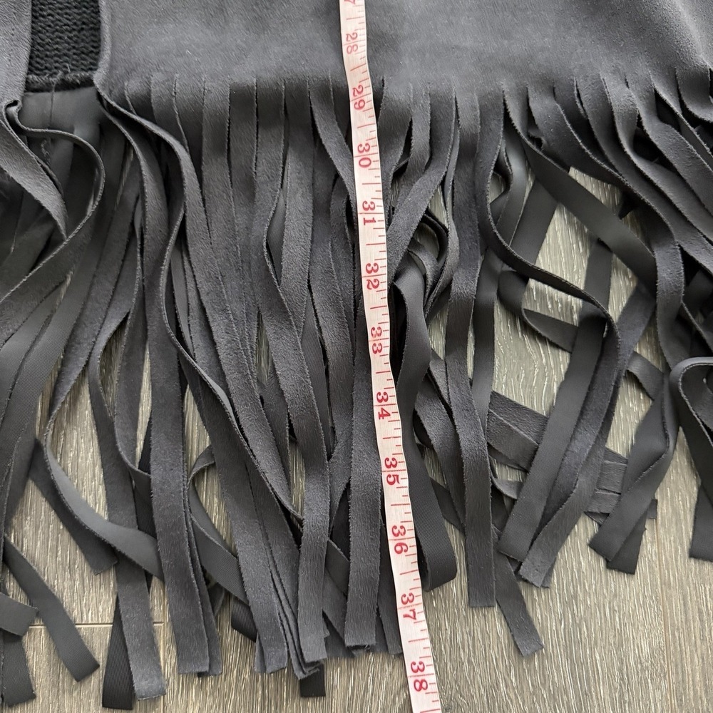 Neiman Marcus Women Fringe Faux Suede Vest Large Coachella Boho Festival Western - Picture 9 of 10